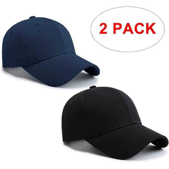 2 Packs Blue+black Baseball Cap Golf Dad Hat For Men And Women main image 6